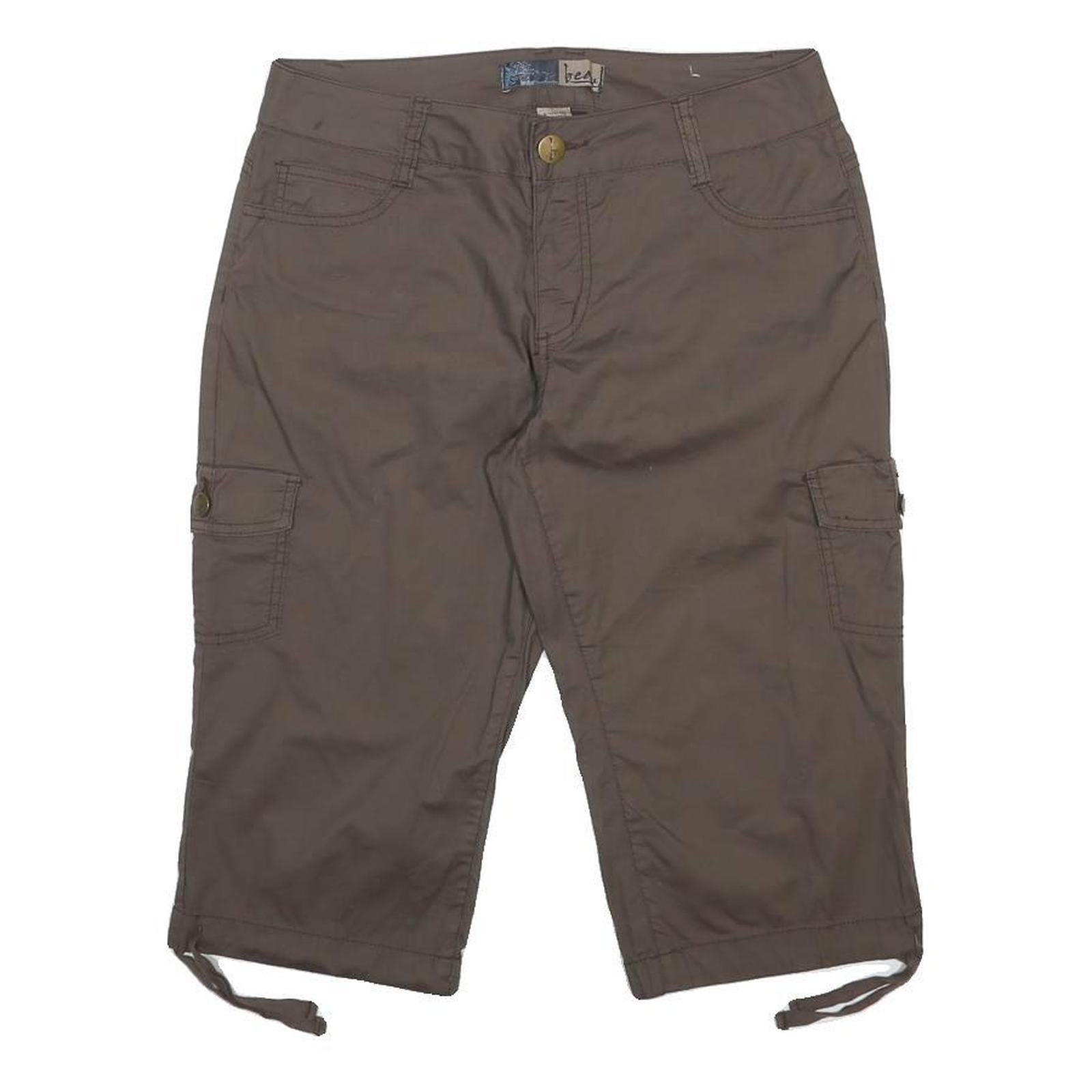 BEAU Womens Shorts Brown Cargo Cotton Blend M W30 Utility Casual