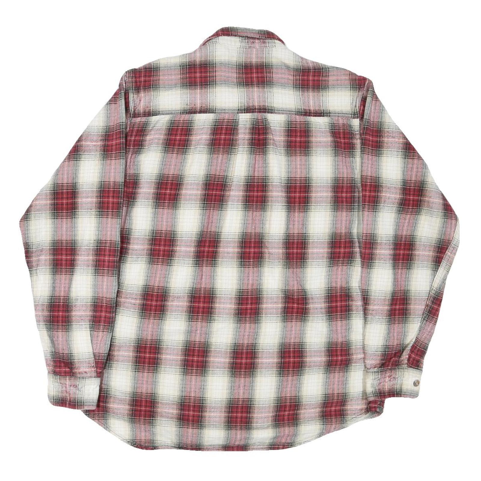FIELD & STREAM Mens Red & White Check Shirt L Long Sleeve Cotton Blend Casual