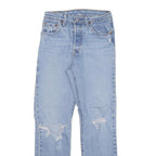 LEVI'S 501 Womens Jeans Blue Regular Straight Denim Stone Wash W24 L26