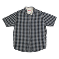 WRANGLER Mens Black & White Cotton Blend Check Shirt L Casual Short Sleeve Retro