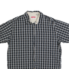 WRANGLER Mens Black & White Cotton Blend Check Shirt L Casual Short Sleeve Retro