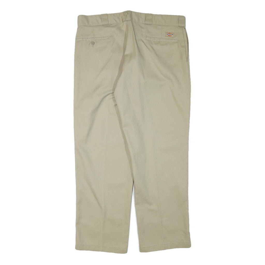 DICKIES Mens Regular Fit Beige Cotton Blend Trousers W38 L29 Workwear Zip