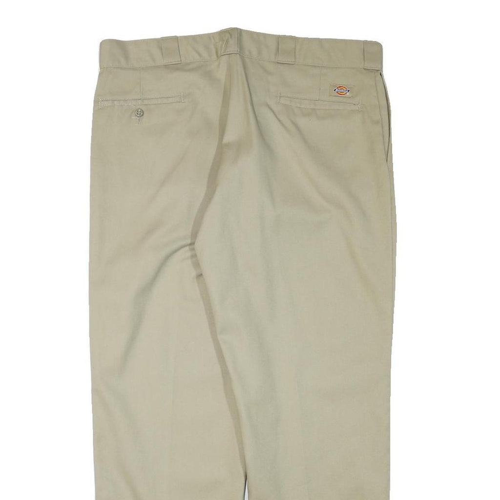 DICKIES Mens Regular Fit Beige Cotton Blend Trousers W38 L29 Workwear Zip