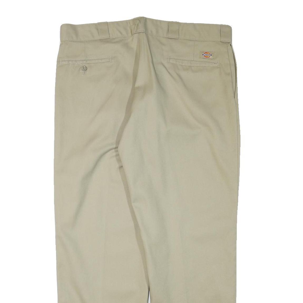 DICKIES Mens Regular Fit Beige Cotton Blend Trousers W38 L29 Workwear Zip