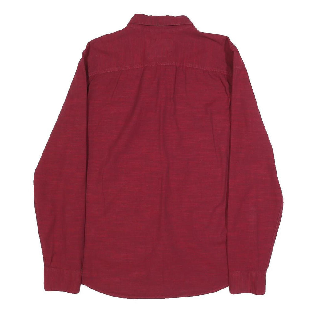 HOLLISTER Mens Red Slim Fit Shirt S Button-Down Collar Cotton Blend