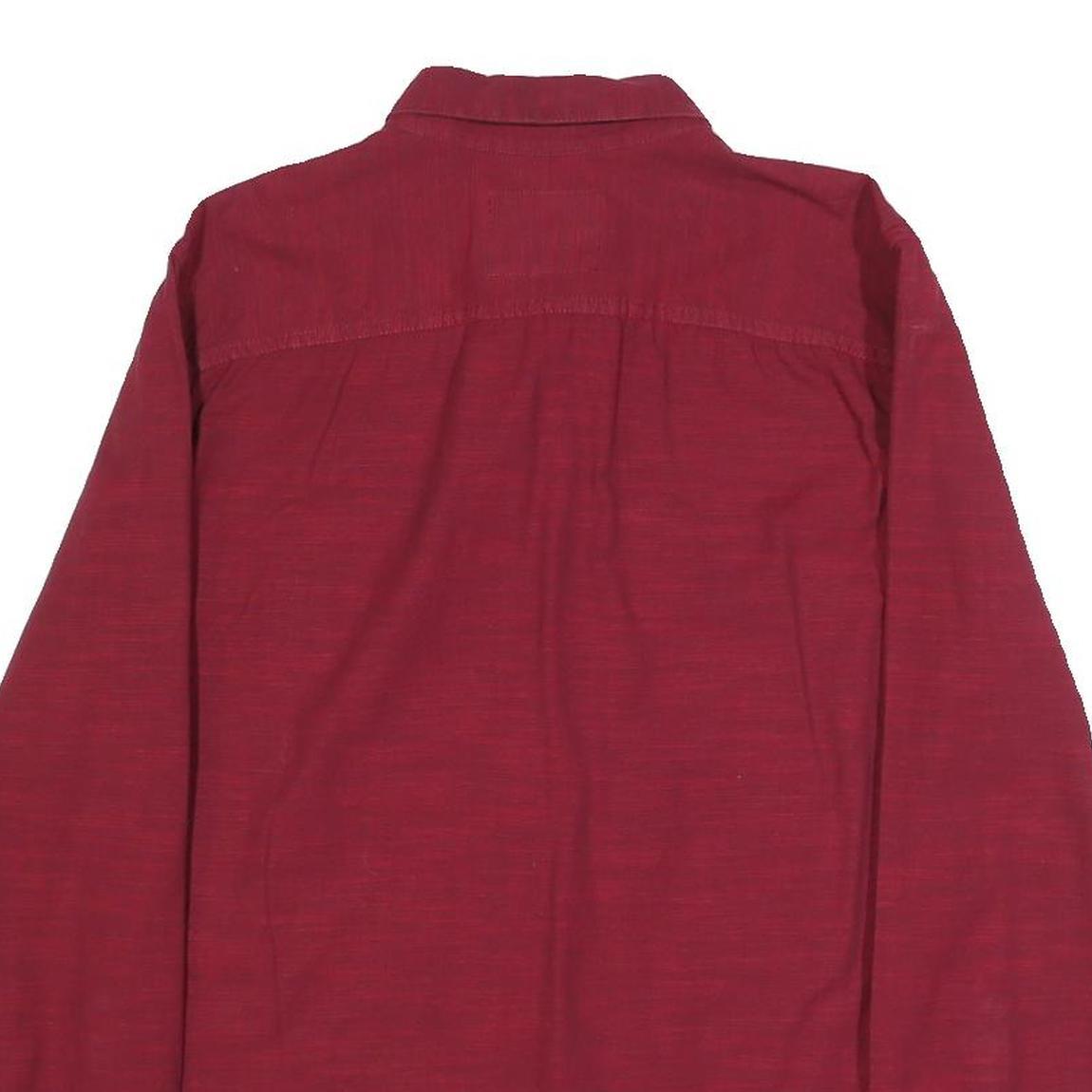 HOLLISTER Mens Red Slim Fit Shirt S Button-Down Collar Cotton Blend