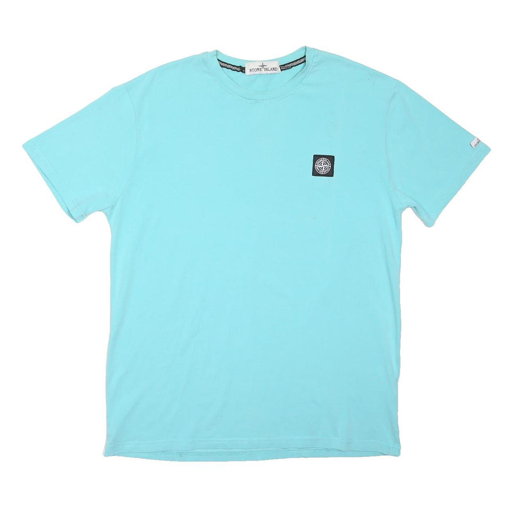 STONE ISLAND Mens Blue T-Shirt 2XL Short Sleeve Crew Neck Casual Cotton Blend