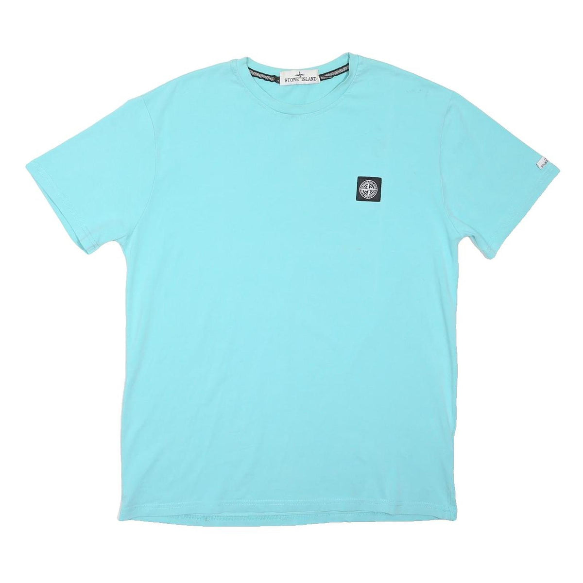 STONE ISLAND Mens Blue T-Shirt 2XL Short Sleeve Crew Neck Casual Cotton Blend