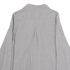 GIN & TONIC Womens Grey & White Striped Shirt M Cotton Blend Long Sleeve Casual