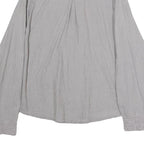 GIN & TONIC Womens Grey & White Striped Shirt M Cotton Blend Long Sleeve Casual