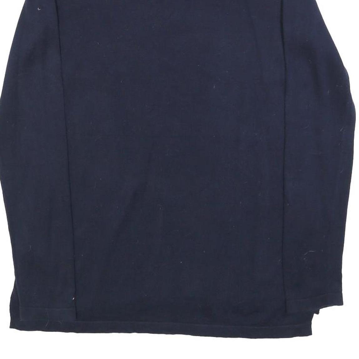 TOMMY HILFIGER Womens Navy & White Patterned V Neck Basic Knit S Jumper Cotton