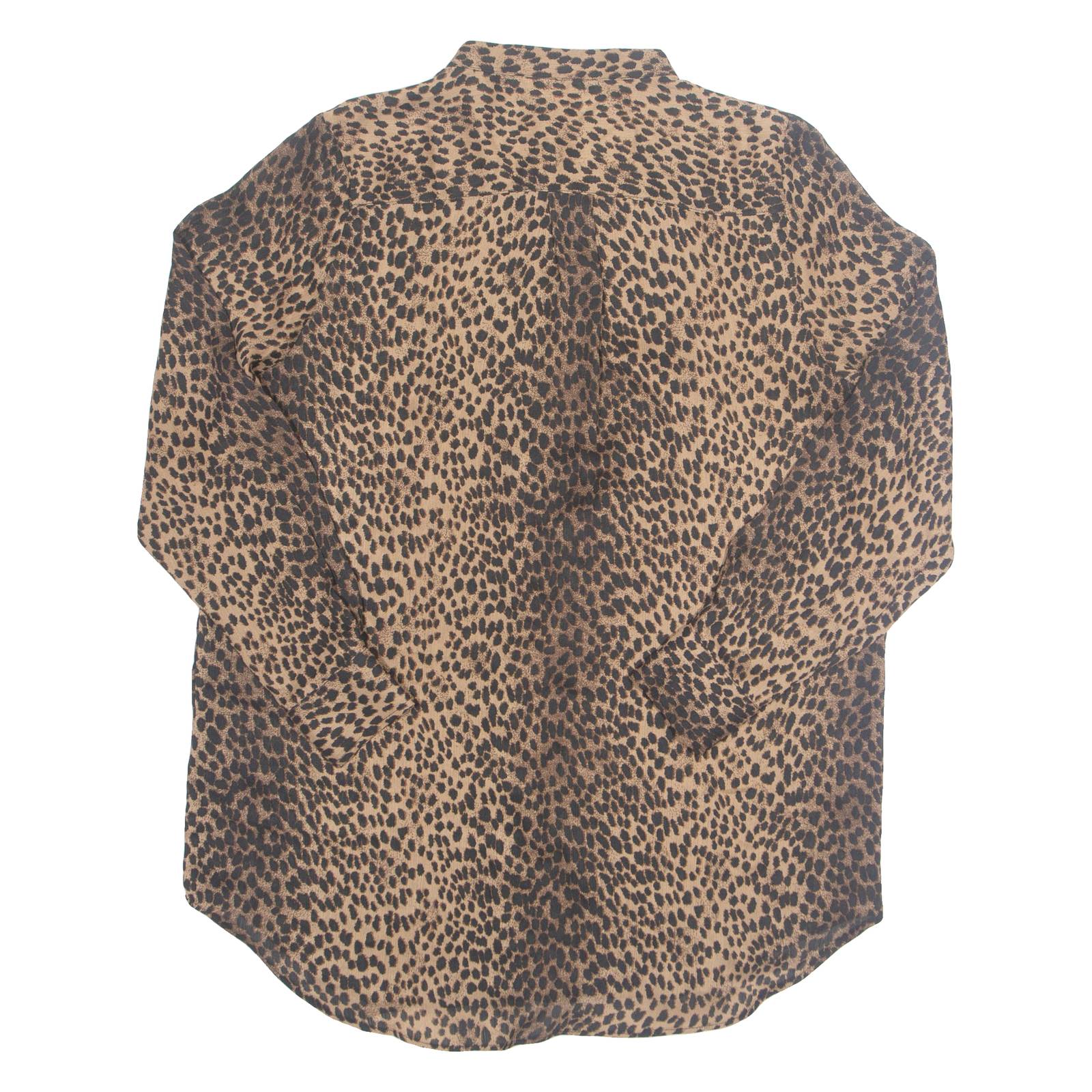 H&M Womens Printed Blouse Brown Long Sleeve Animal Print S