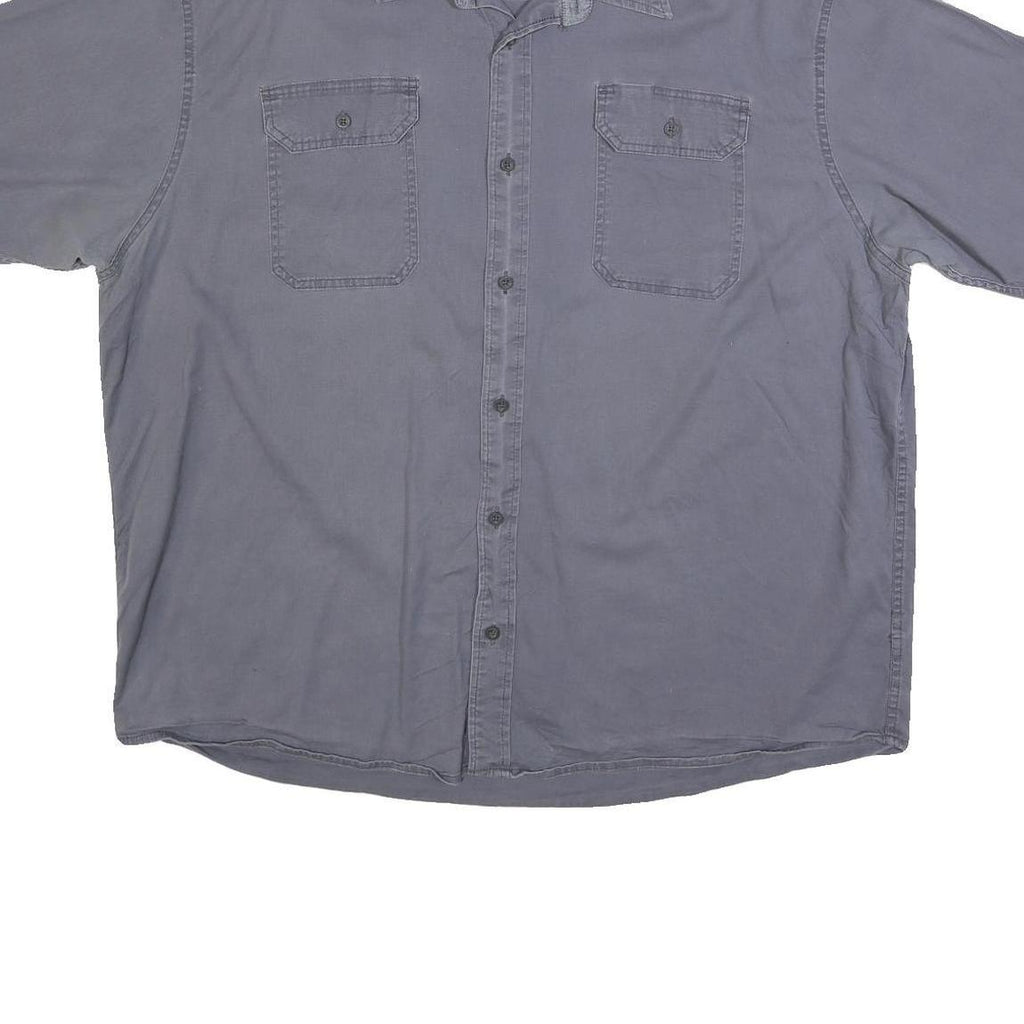 WRANGLER Mens Grey Cotton Blend Work Shirt XL Button Pocket Casual Wear
