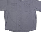 WRANGLER Mens Grey Cotton Blend Work Shirt XL Button Pocket Casual Wear