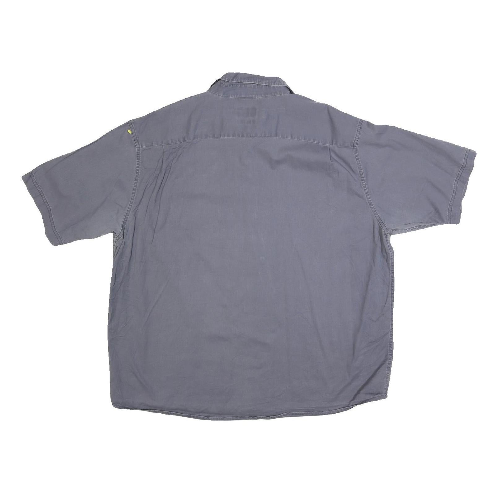 WRANGLER Mens Grey Cotton Blend Work Shirt XL Button Pocket Casual Wear