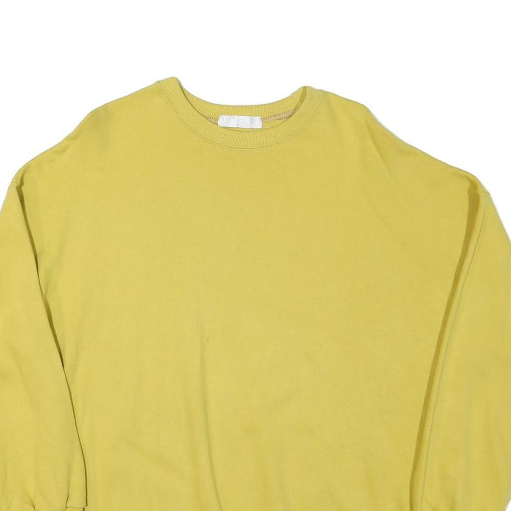 CAIN Mens Yellow Sweatshirt Crew Neck M Cotton Blend Casual Comfortable