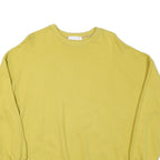 CAIN Mens Yellow Sweatshirt Crew Neck M Cotton Blend Casual Comfortable