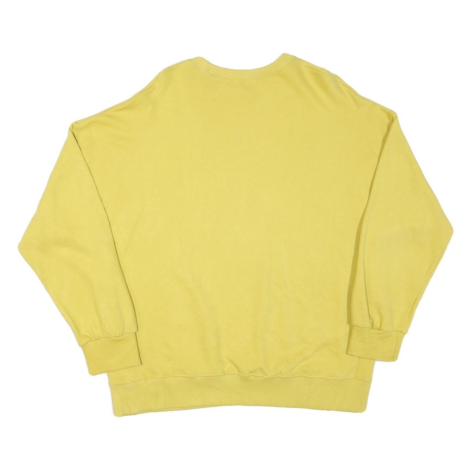 CAIN Mens Yellow Sweatshirt Crew Neck M Cotton Blend Casual Comfortable