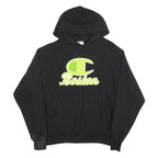 CHAMPION REVERSE WEAVE Mens Black Boston Pullover Hoodie L Cotton Blend