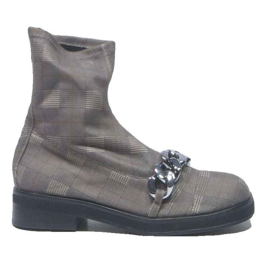 CHARLES & KEITH Womens Chelsea Ankle Boots Grey Check Synthetic UK 3.5 Stretch
