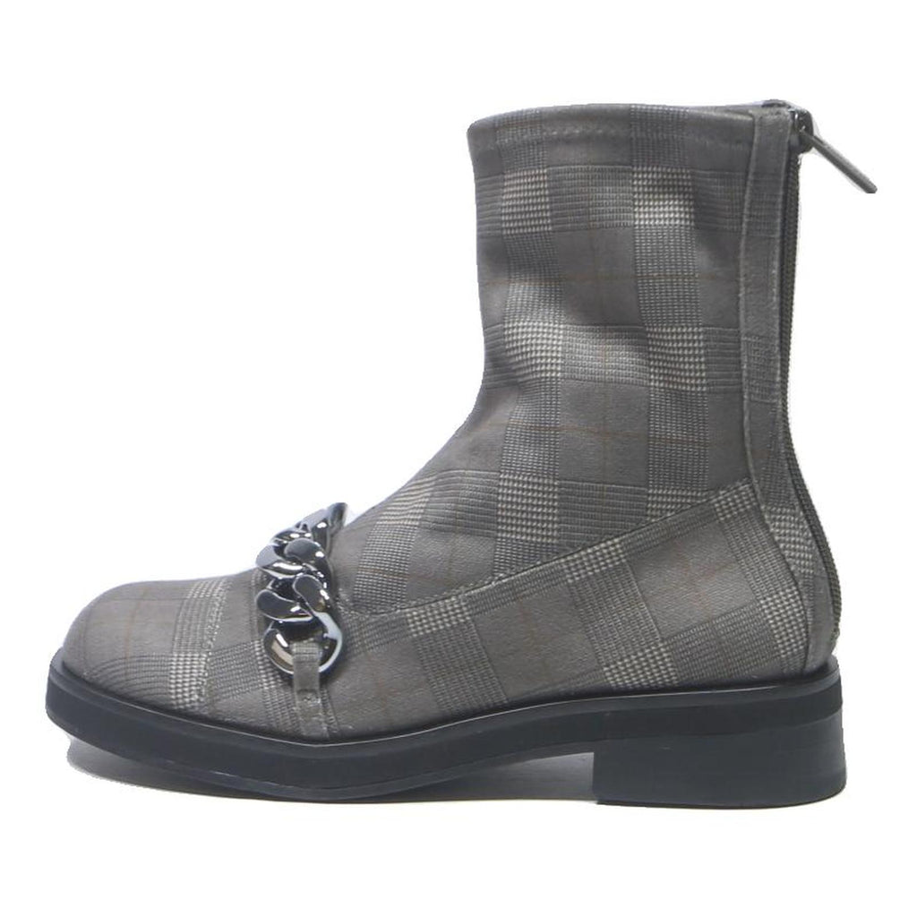 CHARLES & KEITH Womens Chelsea Ankle Boots Grey Check Synthetic UK 3.5 Stretch
