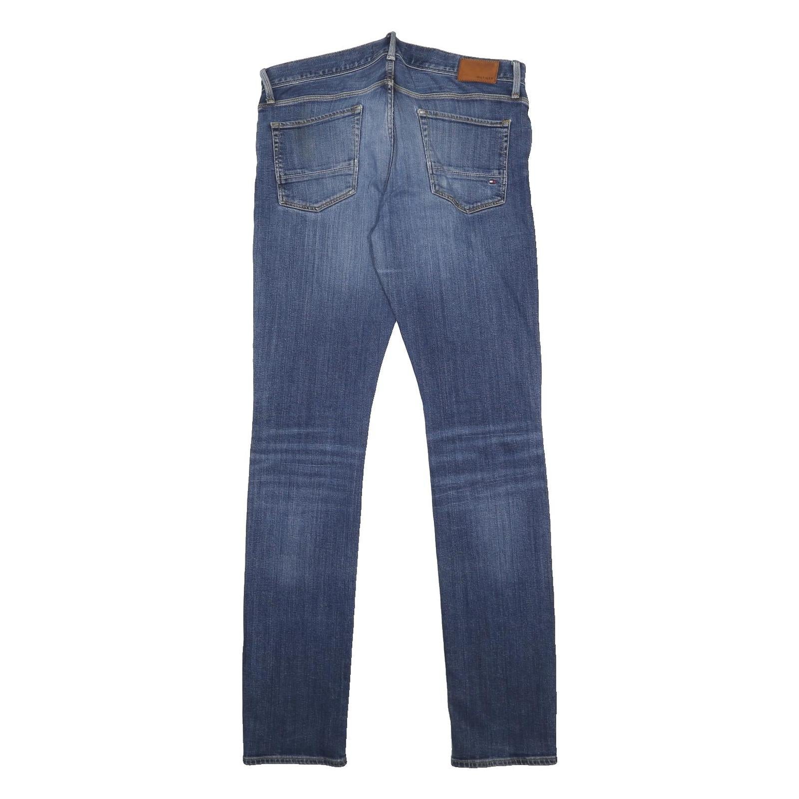 TOMMY HILFIGER Mens Jeans Blue Slim Skinny Denim Medium W34 L36 Distressed