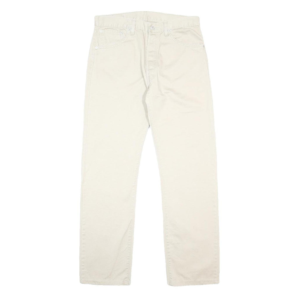 LEVI'S Mens Cotton Beige Regular Straight Trousers W34 L31 Classic Button