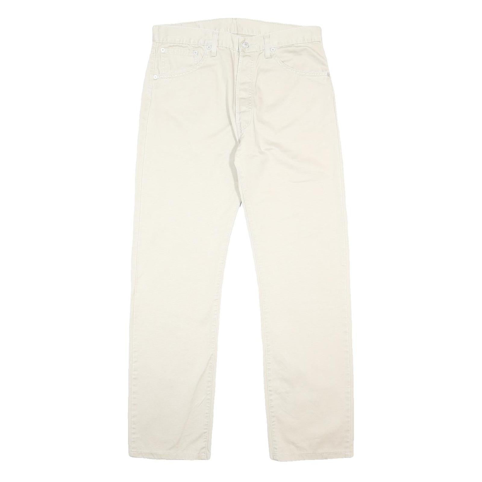LEVI'S Mens Cotton Beige Regular Straight Trousers W34 L31 Classic Button