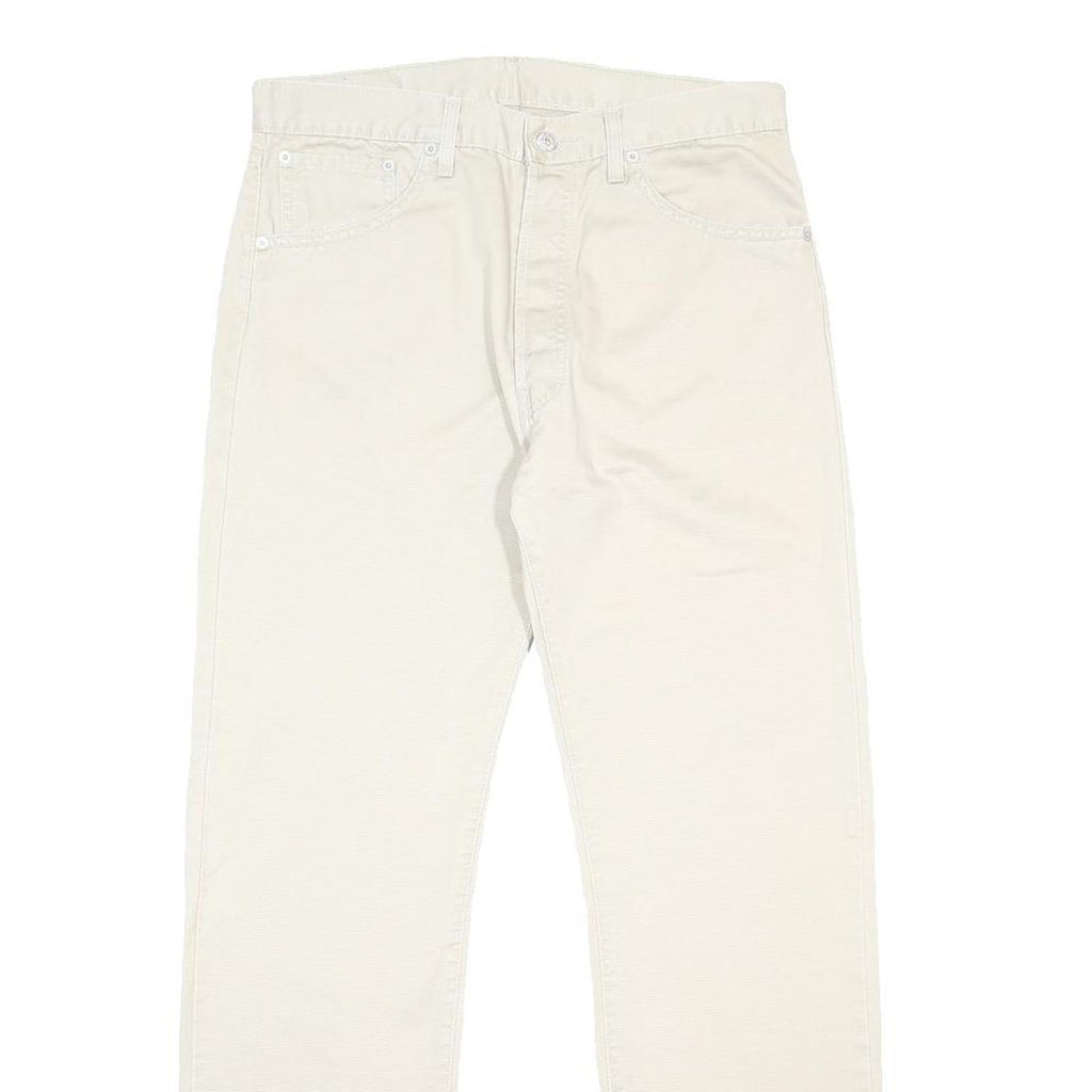 LEVI'S Mens Cotton Beige Regular Straight Trousers W34 L31 Classic Button