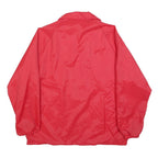 SPORTSMASTER Mens Red Nylon Jacket L Button Plain Graphic Patchwork Casual