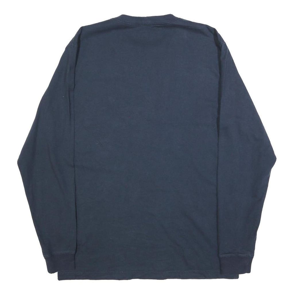 CARHARTT Mens Navy Blue Pocket Long Sleeve Crew Neck T-Shirt M Cotton Blend