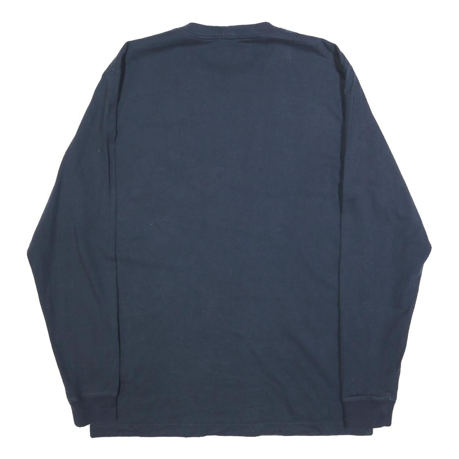 CARHARTT Mens Navy Blue Pocket Long Sleeve Crew Neck T-Shirt M Cotton Blend