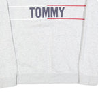 TOMMY HILFIGER Womens Grey Cotton Blend Crew Neck M Logo Sweatshirt Pullover