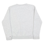 TOMMY HILFIGER Womens Grey Cotton Blend Crew Neck M Logo Sweatshirt Pullover