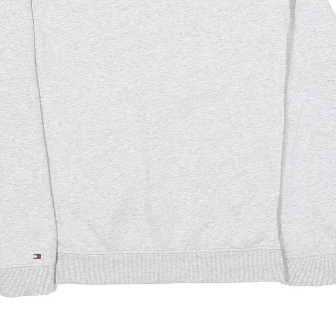 TOMMY HILFIGER Womens Grey Cotton Blend Crew Neck M Logo Sweatshirt Pullover