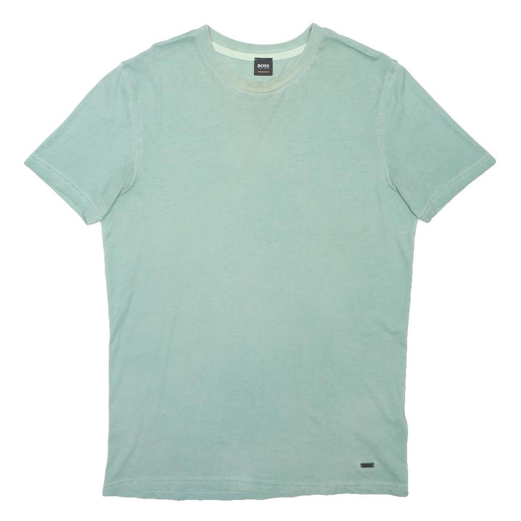 BOSS HUGO BOSS Mens Blue T-Shirt L Short Sleeve Crew Neck Cotton Blend Classic