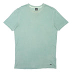 BOSS HUGO BOSS Mens Blue T-Shirt L Short Sleeve Crew Neck Cotton Blend Classic