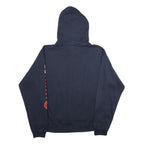 CHAMPION Mens Navy Blue Wheaton College Pullover Hoodie L College Logo
