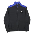 ADIDAS Mens Black & Blue Track Jacket S Cotton Blend Zip Athletic Fit Sportswear
