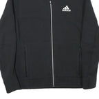 ADIDAS Mens Black & Blue Track Jacket S Cotton Blend Zip Athletic Fit Sportswear