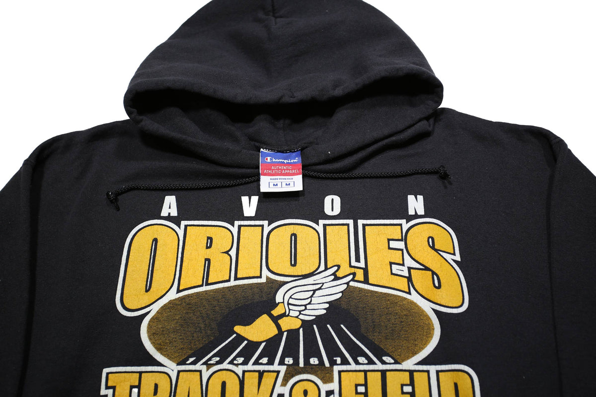 CHAMPION Womens Black Avon Orioles Track & Field Pullover Hoodie M