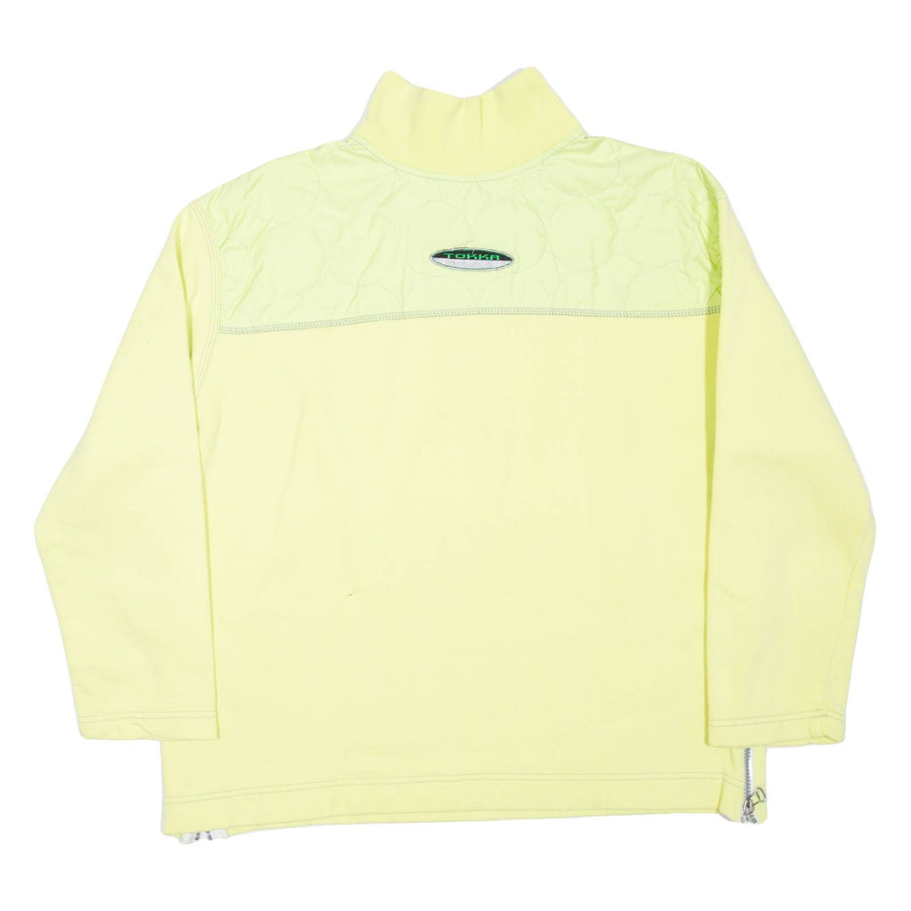 TOKKA TRIBE Mens Sweatshirt Yellow 1/4 Zip 90s L