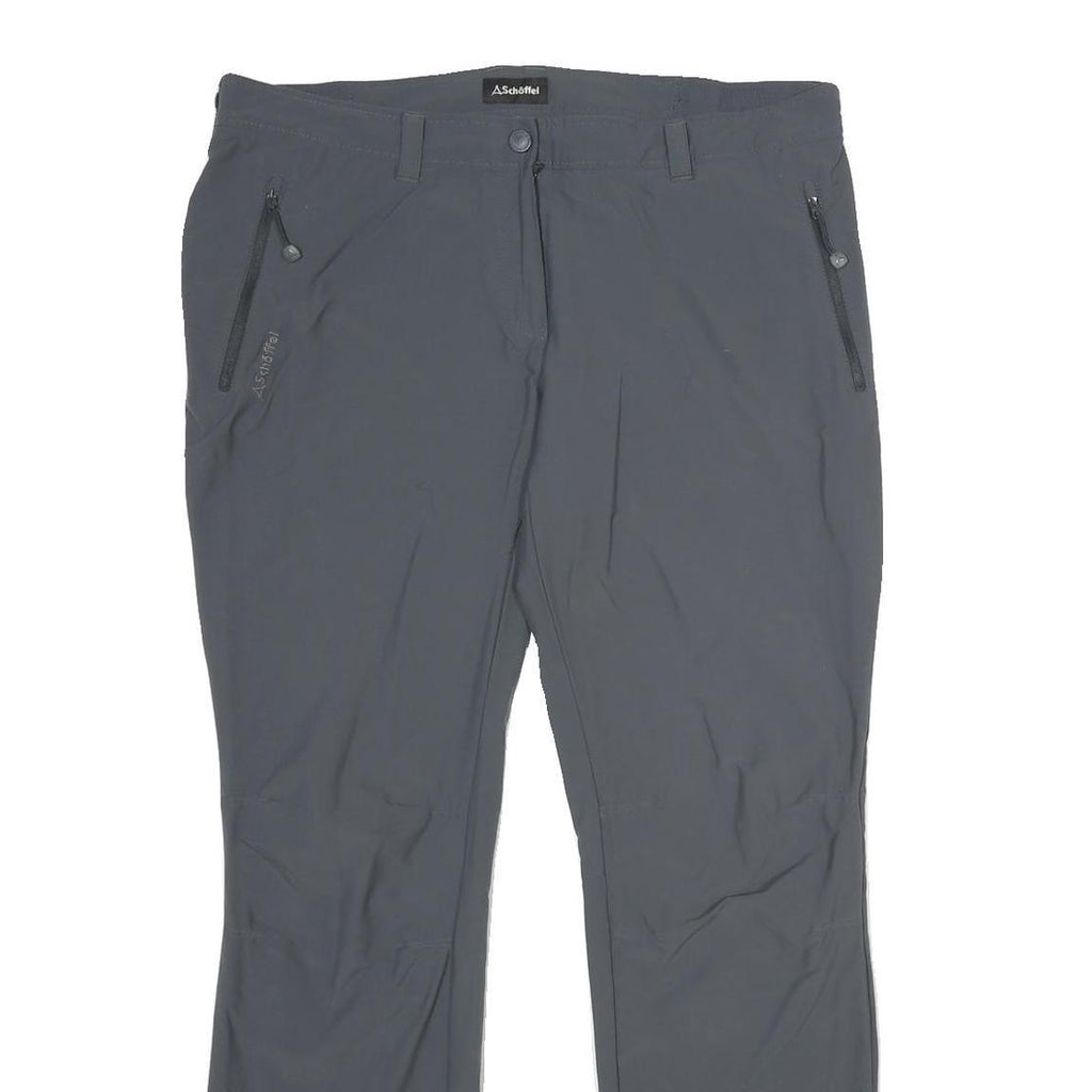 SCHOFFEL Womens Polyamide Blend Regular Grey Trousers W36 L32 Outdoor Hiking Zip