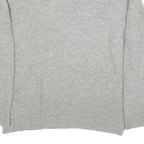 LAUREN RALPH LAUREN Womens Grey Plain Crew Neck Cotton Jumper L Classic Knitwear