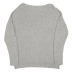 LAUREN RALPH LAUREN Womens Grey Plain Crew Neck Cotton Jumper L Classic Knitwear