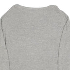 LAUREN RALPH LAUREN Womens Grey Plain Crew Neck Cotton Jumper L Classic Knitwear