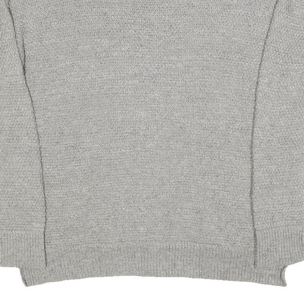 LAUREN RALPH LAUREN Womens Grey Plain Crew Neck Cotton Jumper L Classic Knitwear