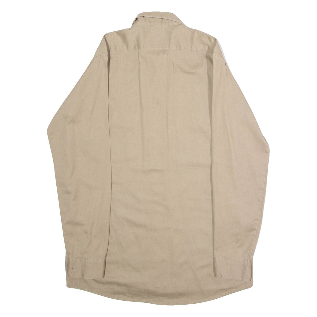 DICKIES Mens Worker Shirt Beige Long Sleeve S