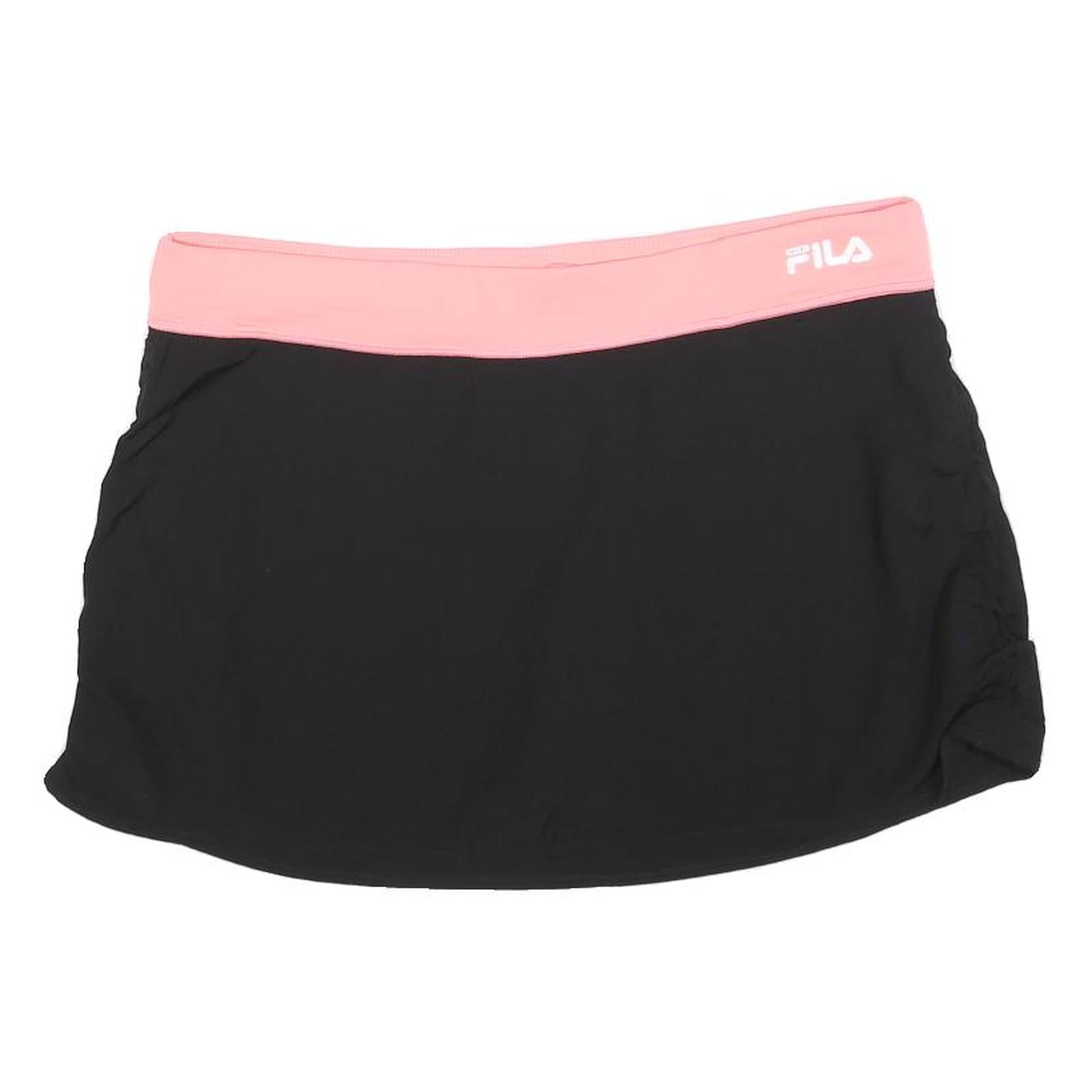 FILA Womens Black & Pink Tennis Mini Skort Polyester Jersey Size L Drawstring