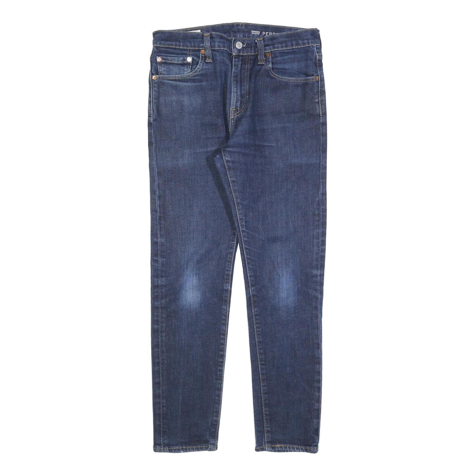 LEVI'S 512 Big E Mens Blue Slim Skinny Denim Medium W30 L27 Cotton Blend Zip